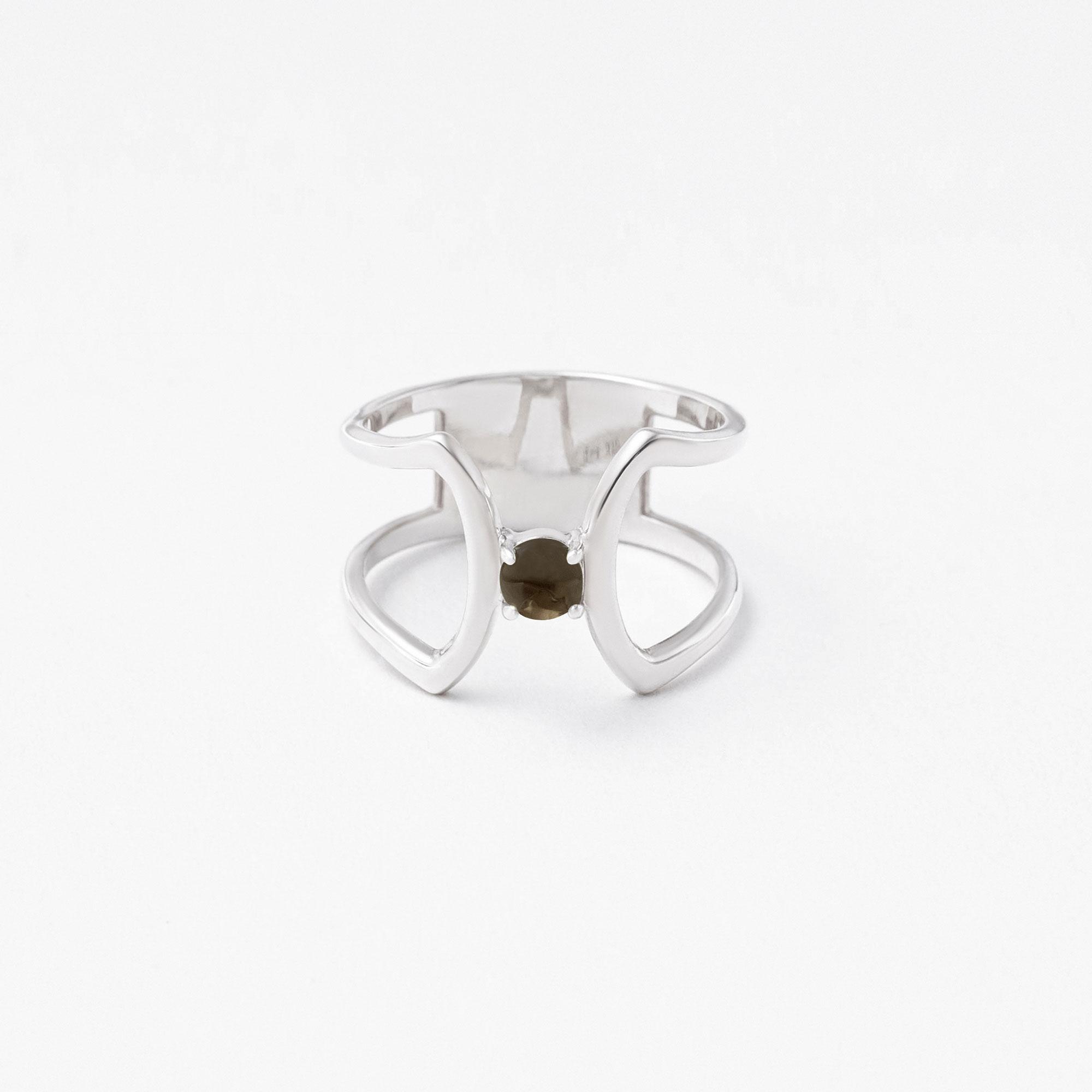 celosia ring / silver / smoky quartz