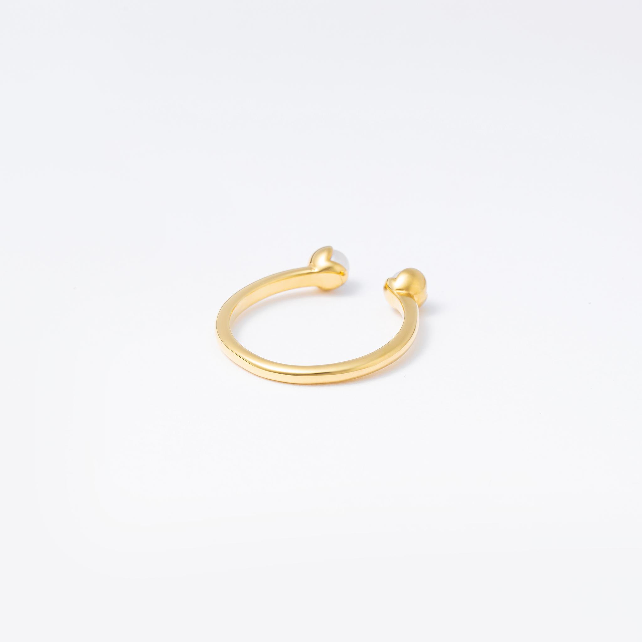 double pearl ring / gold / black | 3枚目