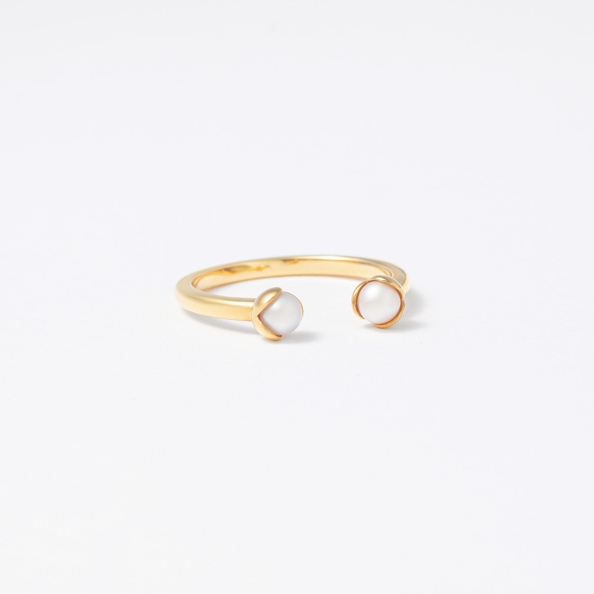 double pearl ring / silver / black | 2枚目