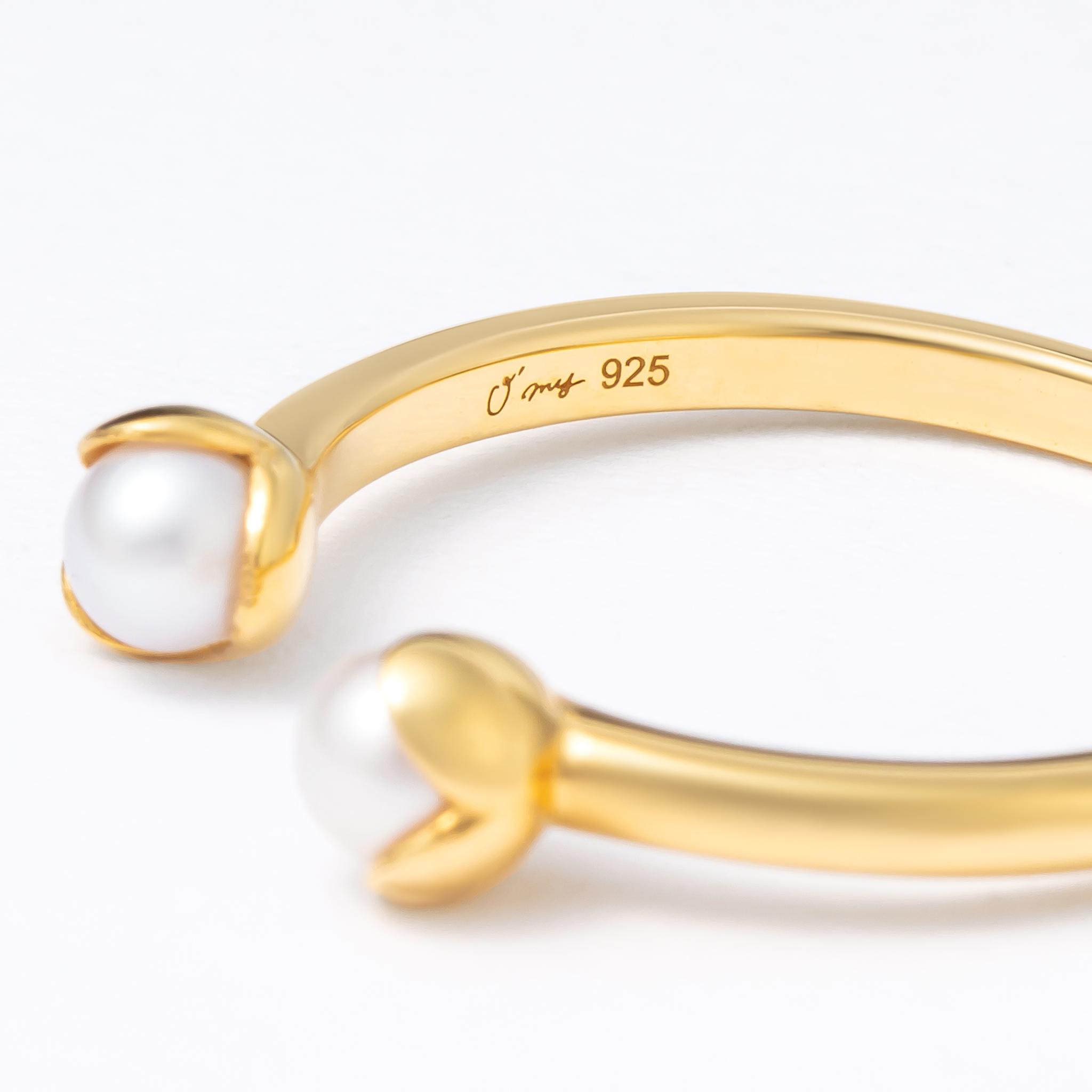 double pearl ring / silver / black | 4枚目