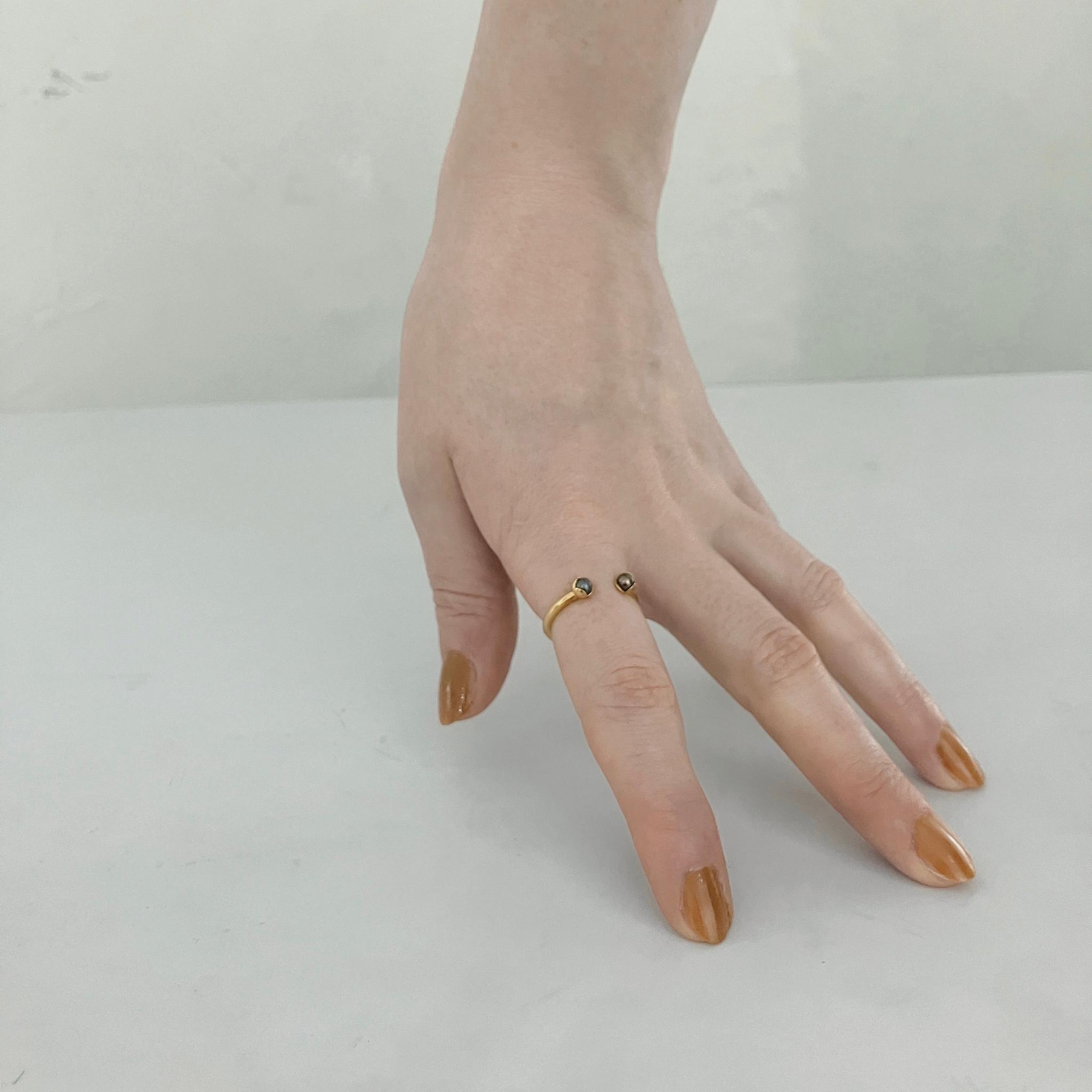 double pearl ring / silver / black | 8枚目