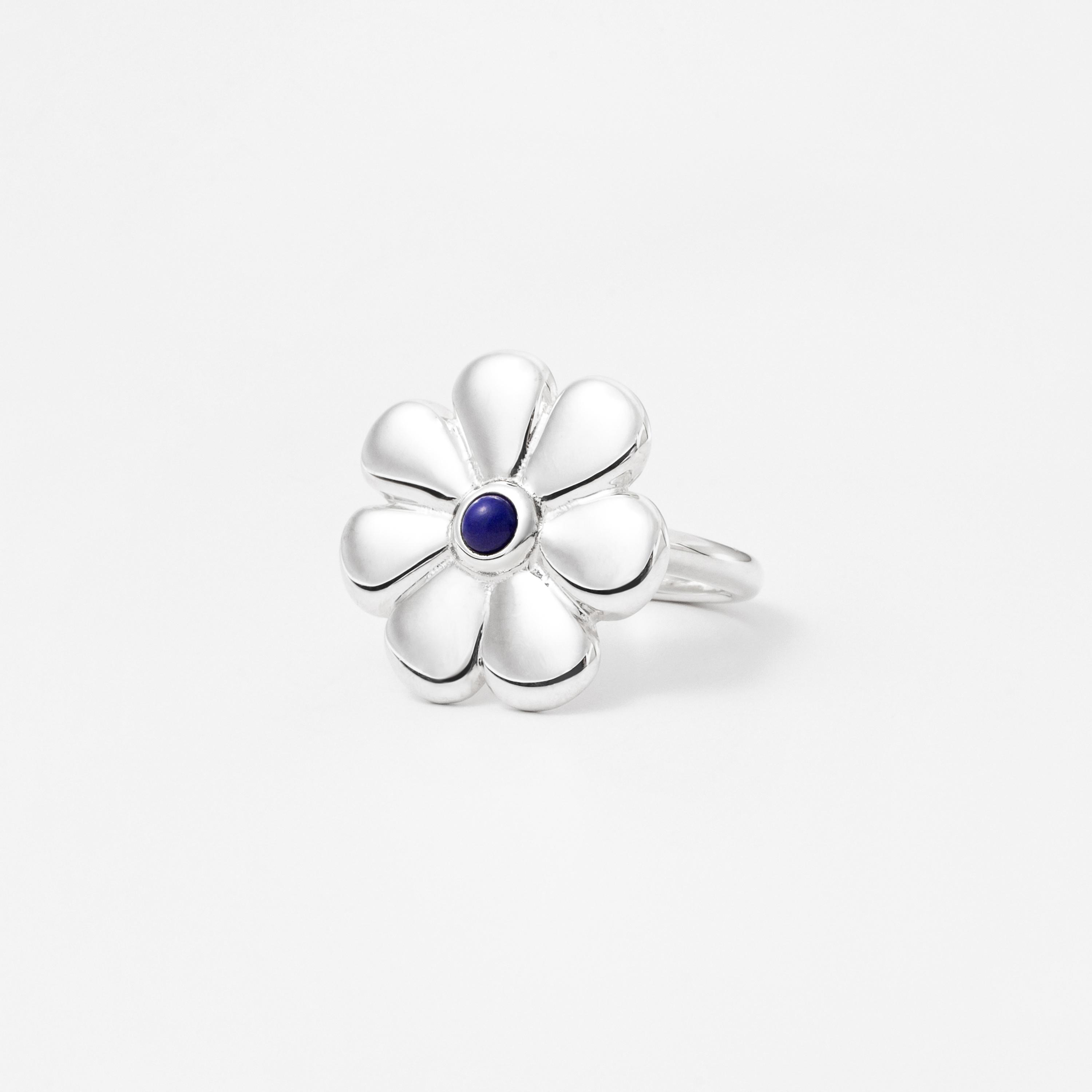 vintage flower ring / rapis lazuli1枚目の画像