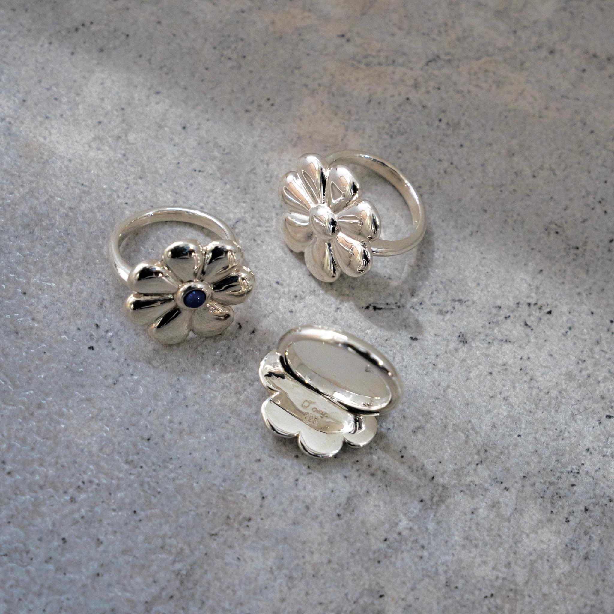 vintage flower ring / lapis lazuli | 5枚目
